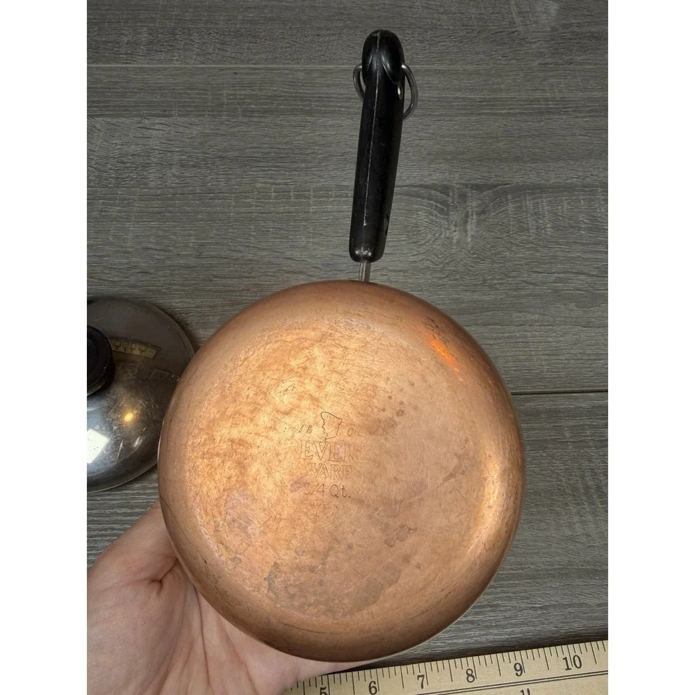 Vintage Revere Ware Copper Clad 3 Pc Cookware Set 8